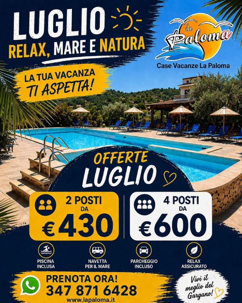 Offerta Luglio residence vacanze peschici